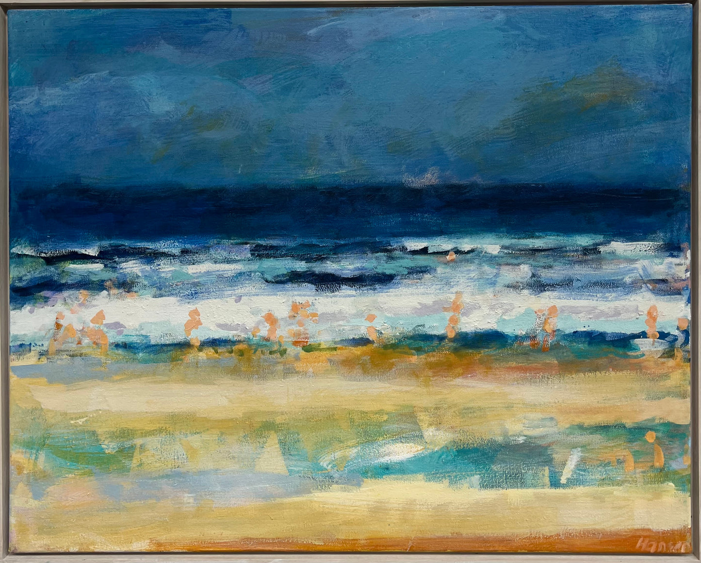 Hansen, Ulrike, Dunkles Meer, 80 x 100cm, Eitempera auf Leinwand, 2023