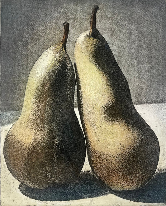 Wieland, Karl, Duo (Birnen), 25 x 20cm, Unikat, Farbradierung, 2005
