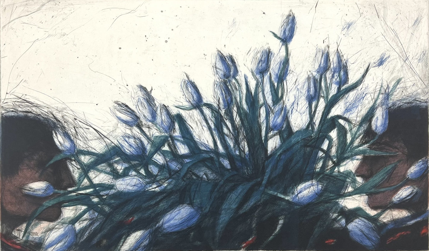 Wever, Peter, Durch die Blumen, 37,7 x 63,7cm, e.a., Radierung