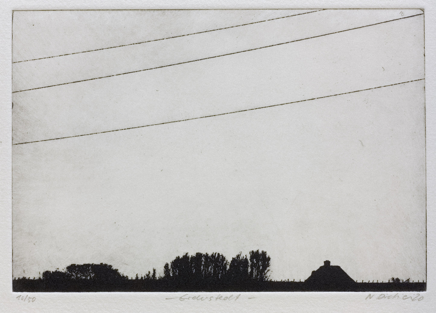 Dietrich, Nadine, Eiderstedt, 13 x 18,5 cm, 10/50, Photopolymer Etching
