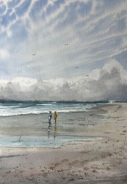 Entrich, Stephanie, Ein Tag am Meer, 38 x 28cm, Aquarell