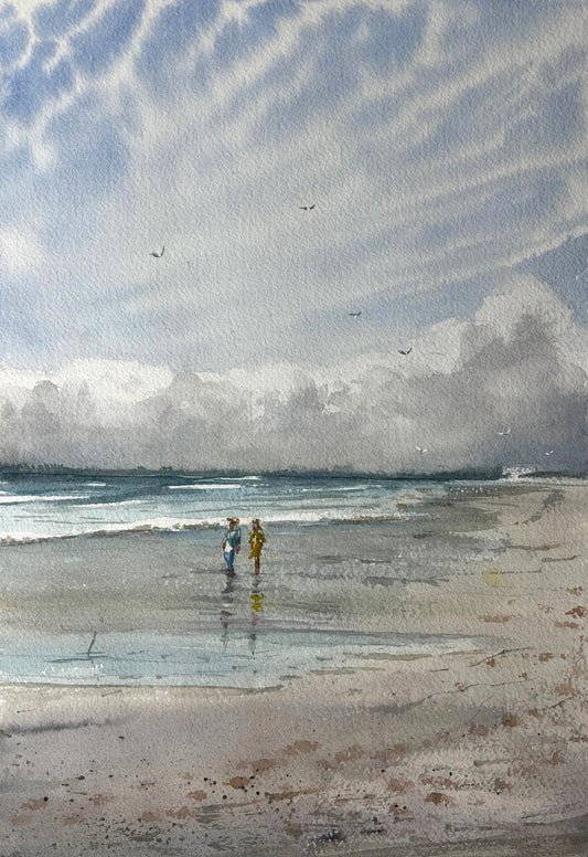 Entrich, Stephanie, Ein Tag am Meer, 38 x 28cm, Aquarell