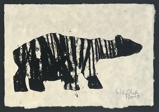 Weiss, Karina, Eisbär ll, 27 x 40cm, Holzschnitt
