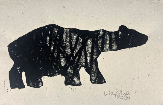 Weiss, Karina, Eisbär V, 27 x 40cm, Holzschnitt