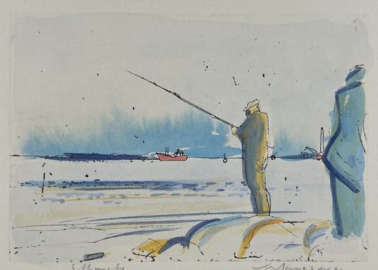Werkmeister, Wolfgang, Elbangler (Das kleine Format), 9 x 12,5cm, Radierung, 1990