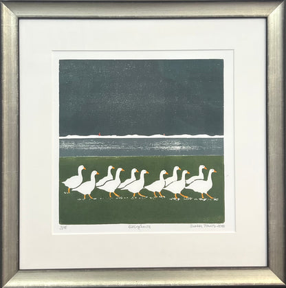 Tautz, Dieter, Elbgänse, Holzschnitt, 30 x 30cm, 3/10, Holzschnitt