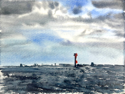 Teuscher, Matthis, Elbleuchtturm, 2024, 24 x 32cm, Aquarell