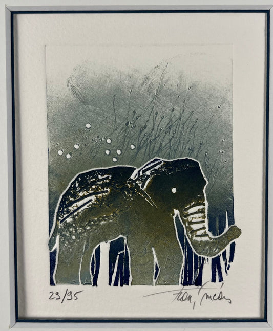 Méan, Francis, Elephant, 10,5 x 8,5cm, 29/95, Farbradierung