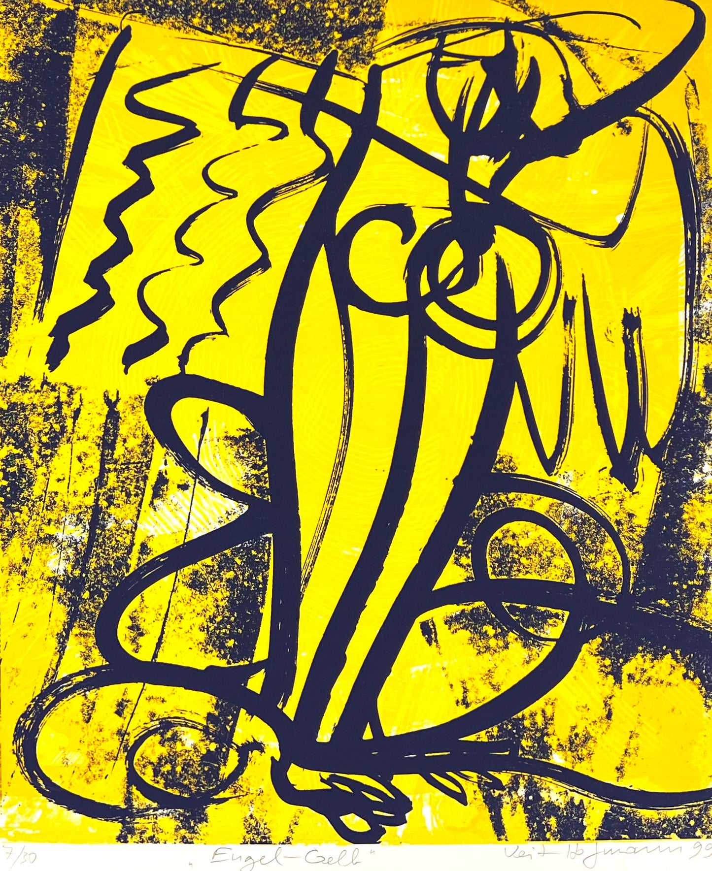 Hofmann, Veit, Engel gelb, 35 x 30cm, 7/30, Siebdruck, 1999
