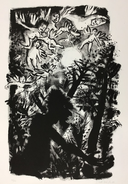 Mott-Dreizler, Gisela, Engel und Teufel, 57 x 39cm, Lithografie