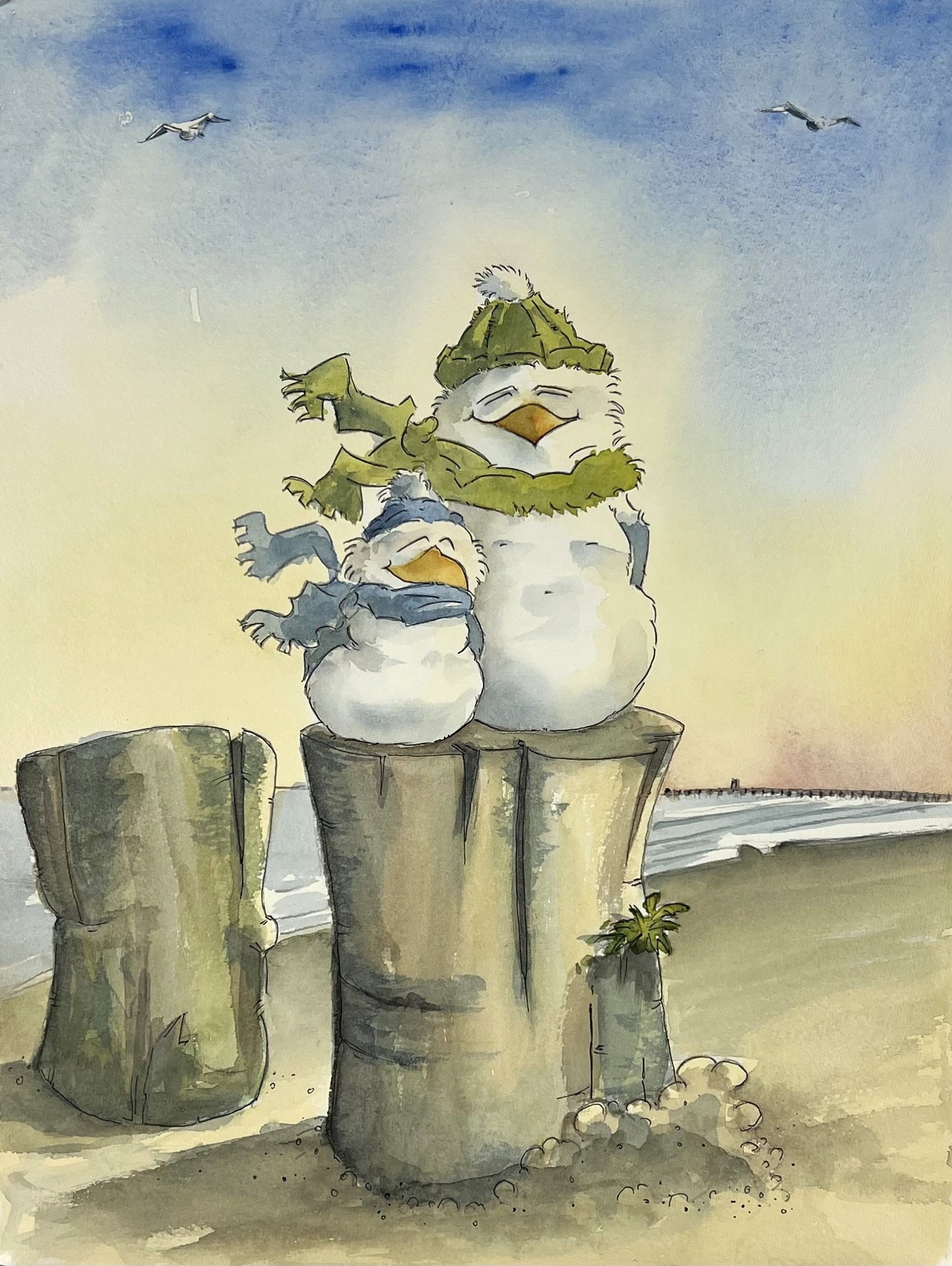 Entrich, Stephanie, Rundum zufrieden, 40 x 29,5cm, Aquarell