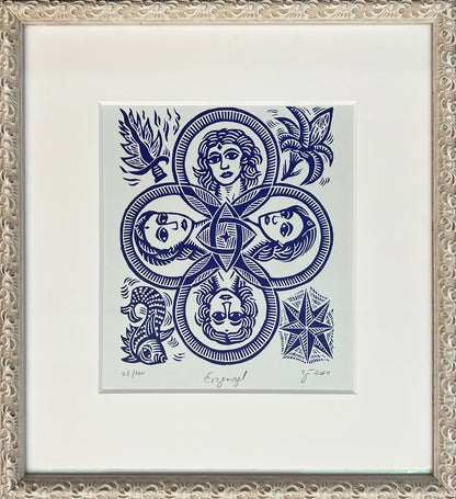 Zwirnmann, Katja, Erzengel/Kleines Pandämonium, 22,5 x 16cm, 58/100, Linolschnitt, 2020