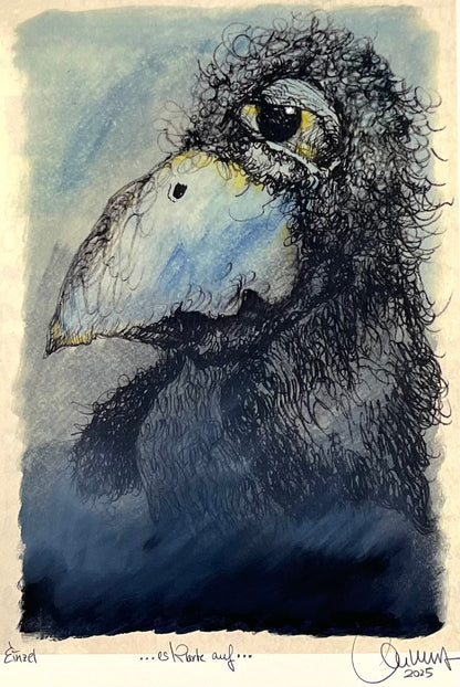 West, Ole, Es klarte auf, 29 x 21cm, Giclée übermal. Öl
