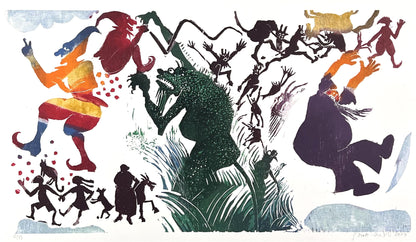 Mott-Dreizler, Gisela, Fabelwesen, 40 x 68cm, Mischtechnik