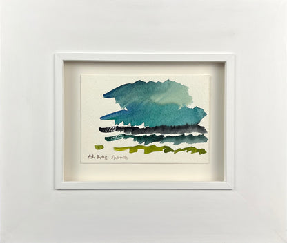 Sprotte, Siegward, Farbfolgen schaffen Landschaft, 12,3 x 18cm, Aquarell auf Bütten