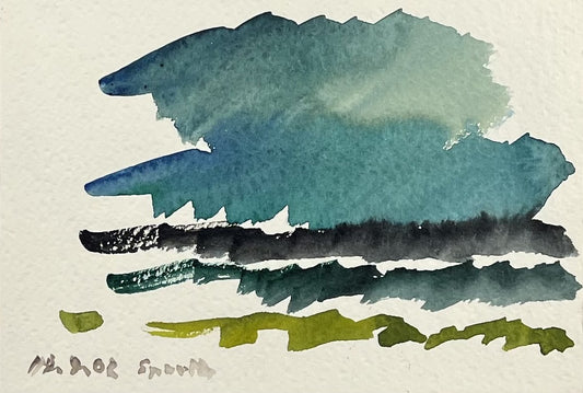 Sprotte, Siegward, Farbfolgen schaffen Landschaft, 12,3 x 18cm, Aquarell auf Bütten