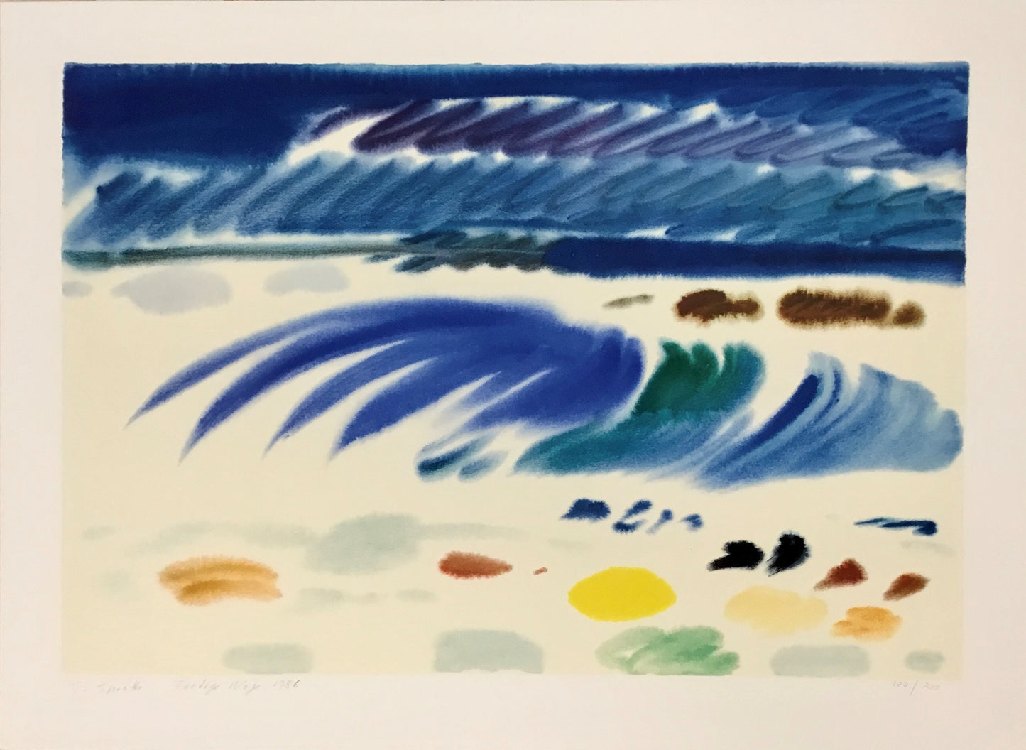 Sprotte, Siegward, Farbige Woge, 54,5 x 80 cm, 74/200, Serigraphie, 1986