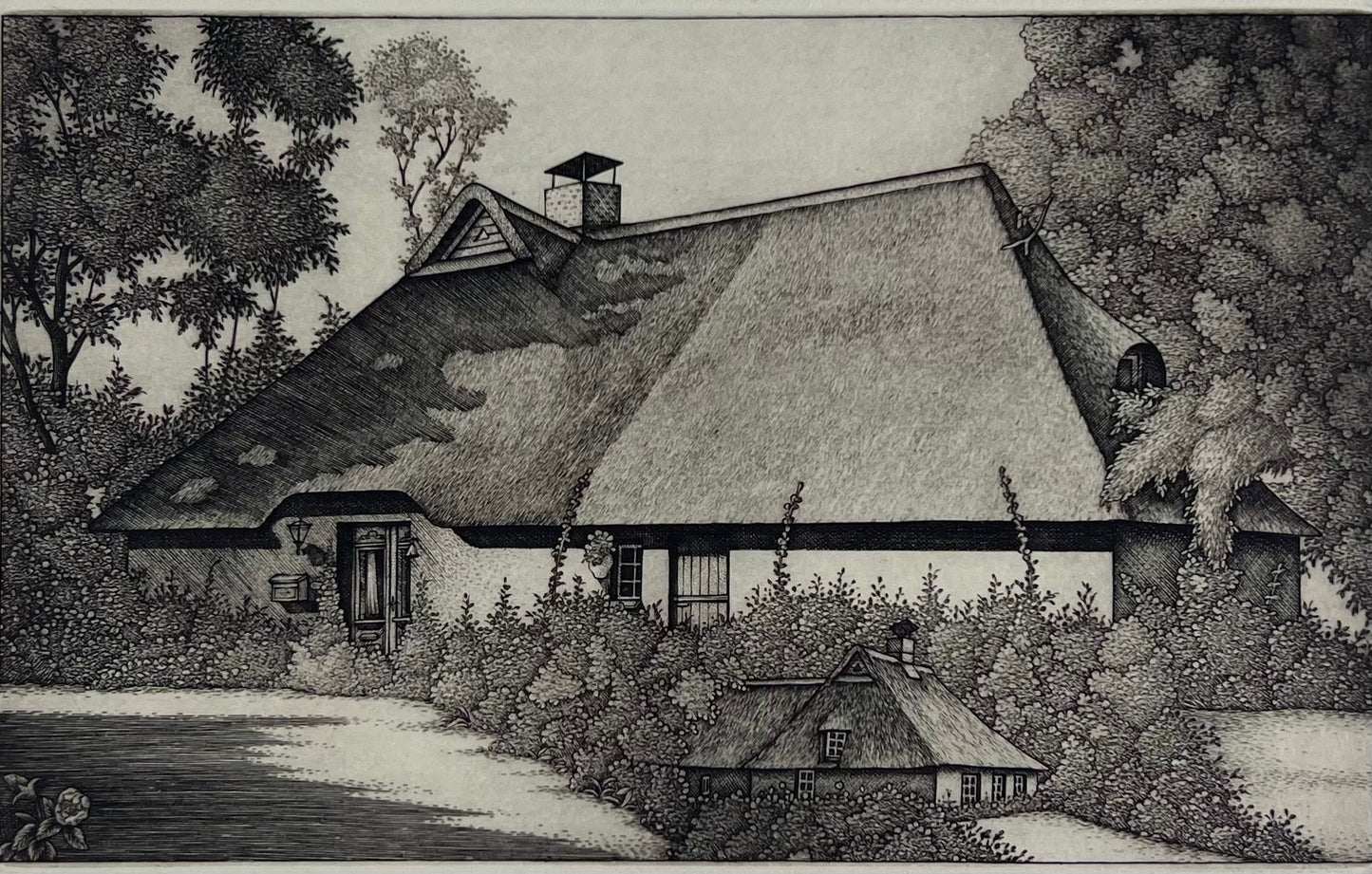 Froese, Peter, Fedderingen - Rosenhaus, 9,8 x 15,9cm, Kupferstich, 2000