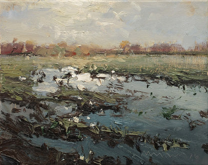 Meinel, Mathias, Feldrand, Gegenlicht, 24 x 30cm, Öl auf Leinw., 2026