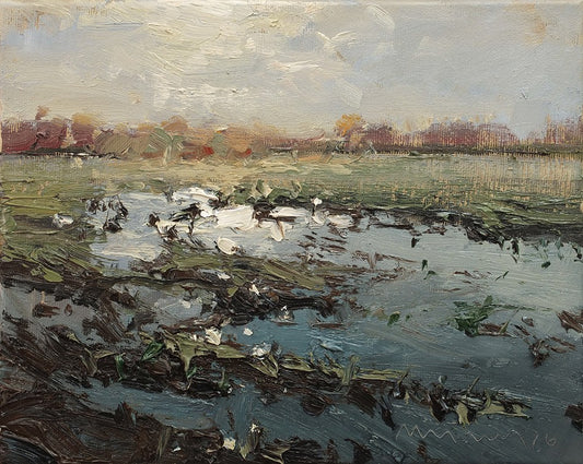 Meinel, Mathias, Feldrand, Gegenlicht, 24 x 30cm, Öl auf Leinw., 2026