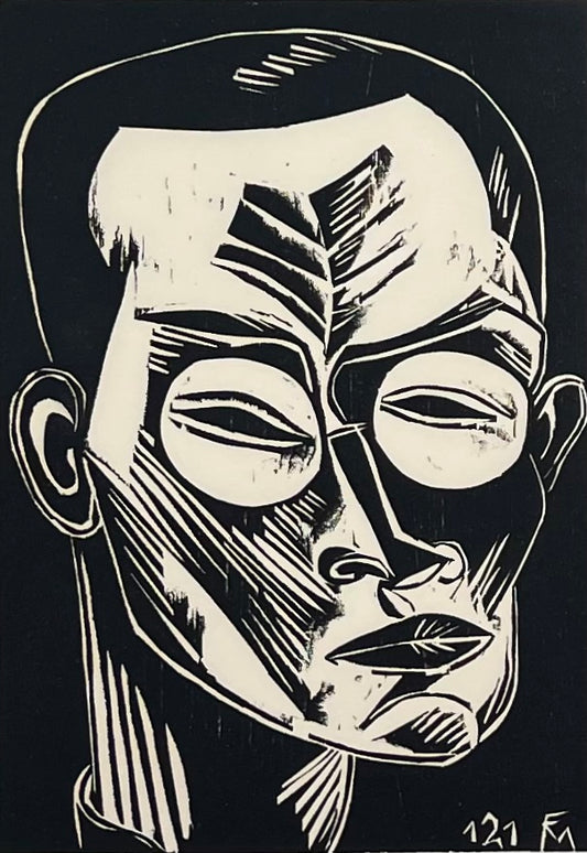 Felixmüller, Conrad, Selbstbildnis, 1919, 24 x 17cm, Holzschnitt