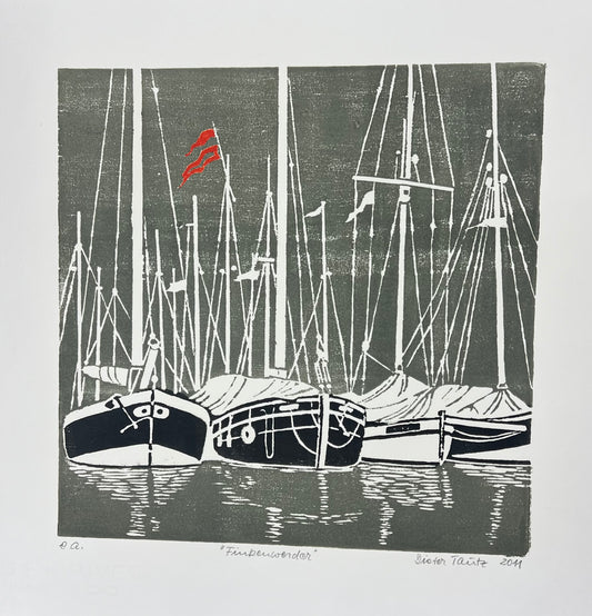 Tautz, Dieter, Finkenwerder, 30 x 30cm, e.a., Holzschnitt