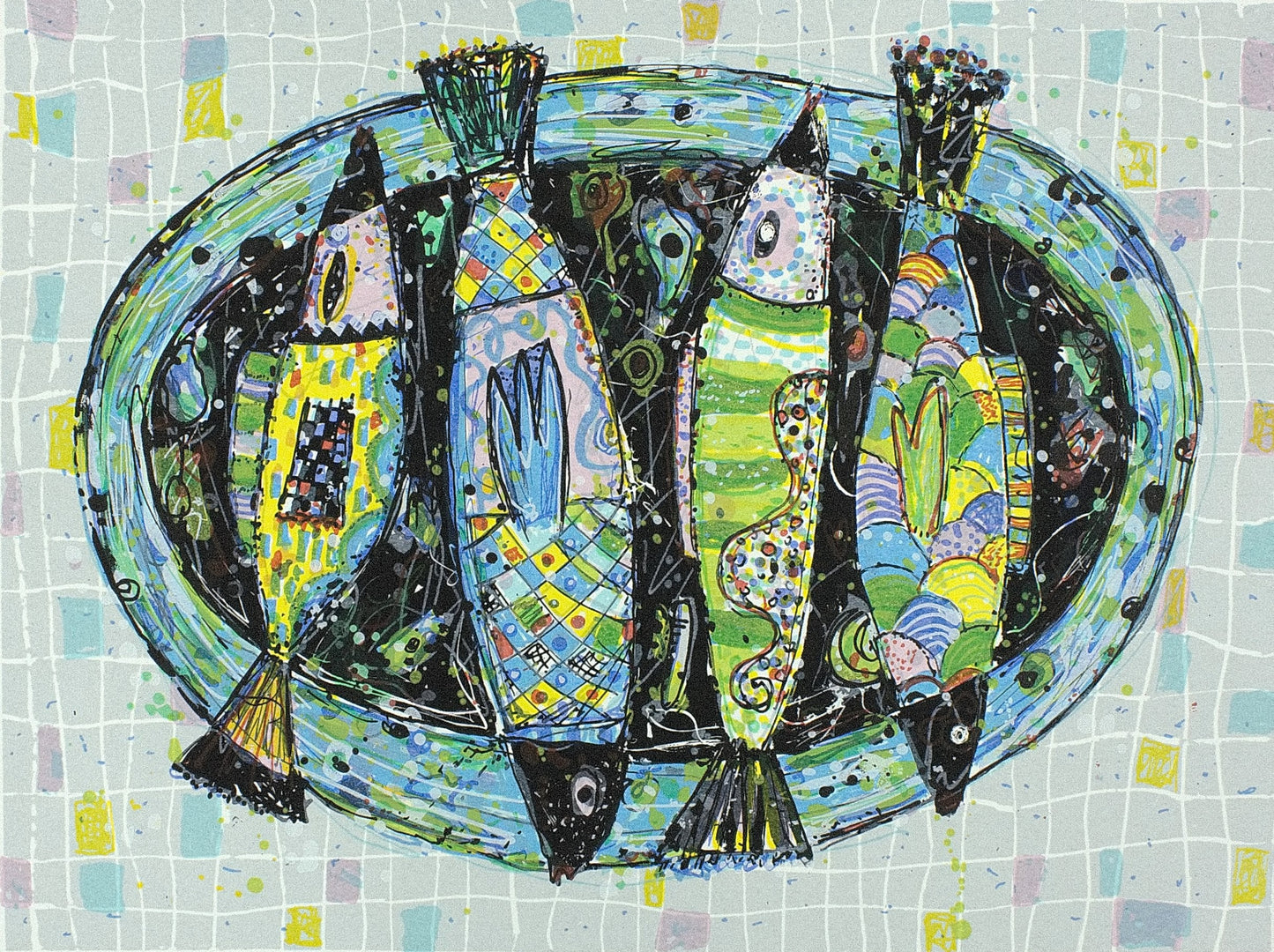 Grimm, Max, Fische, 21 x 28cm, 40/40, Siebdruck