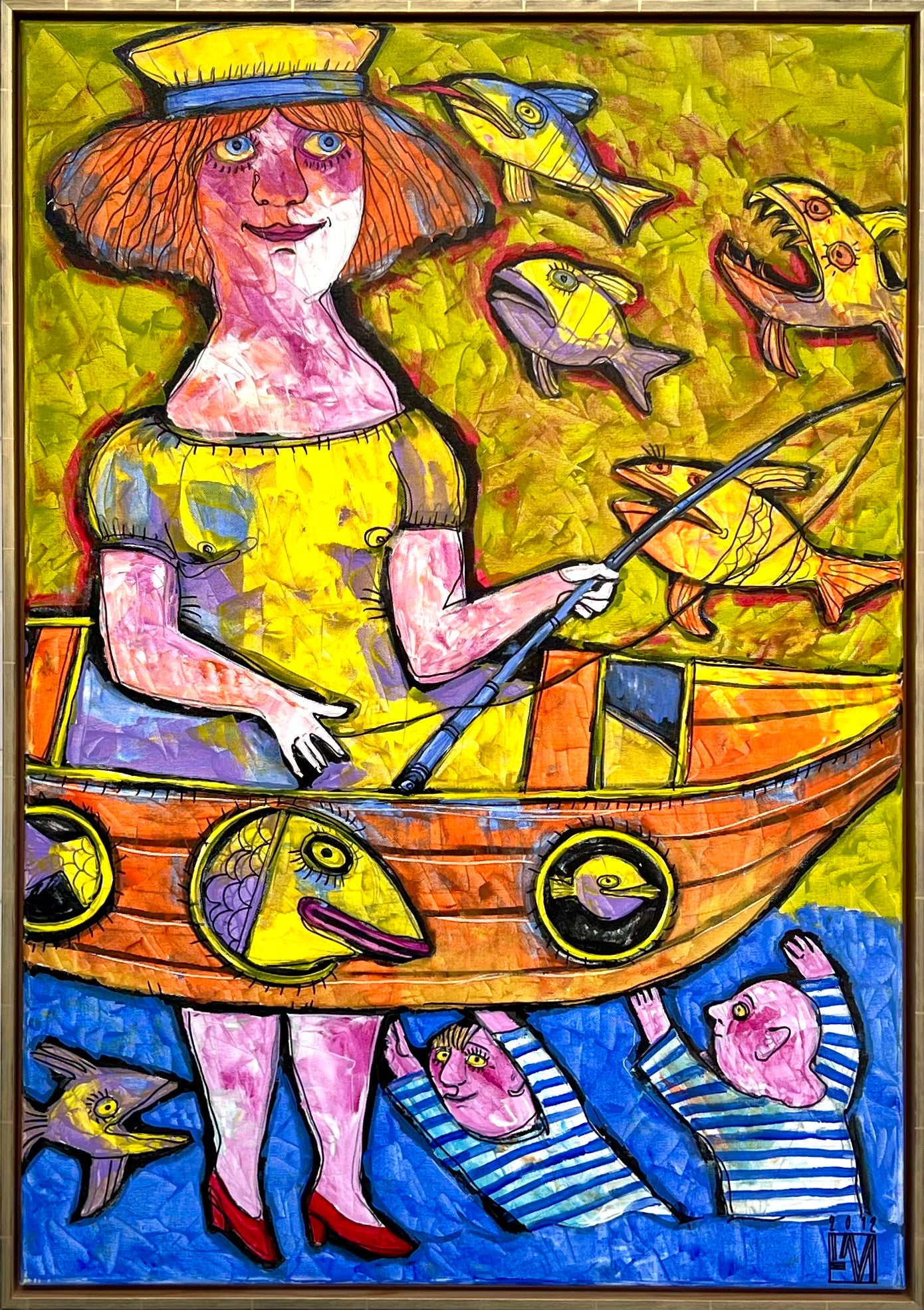 Monz, Lora, Fischerin, 100 x 70cm, Mischtechnik auf Leinwand