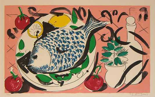 Szczesny, Stefan, Fish-Birthday Suite, 38 x 56cm, 26/120, Lithografie