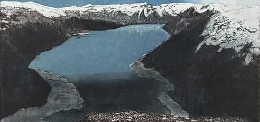 Werkmeister, Wolfgang, Fjordlandschaft VII, 19 x 38,7cm, 28/100, Radierung, 1983