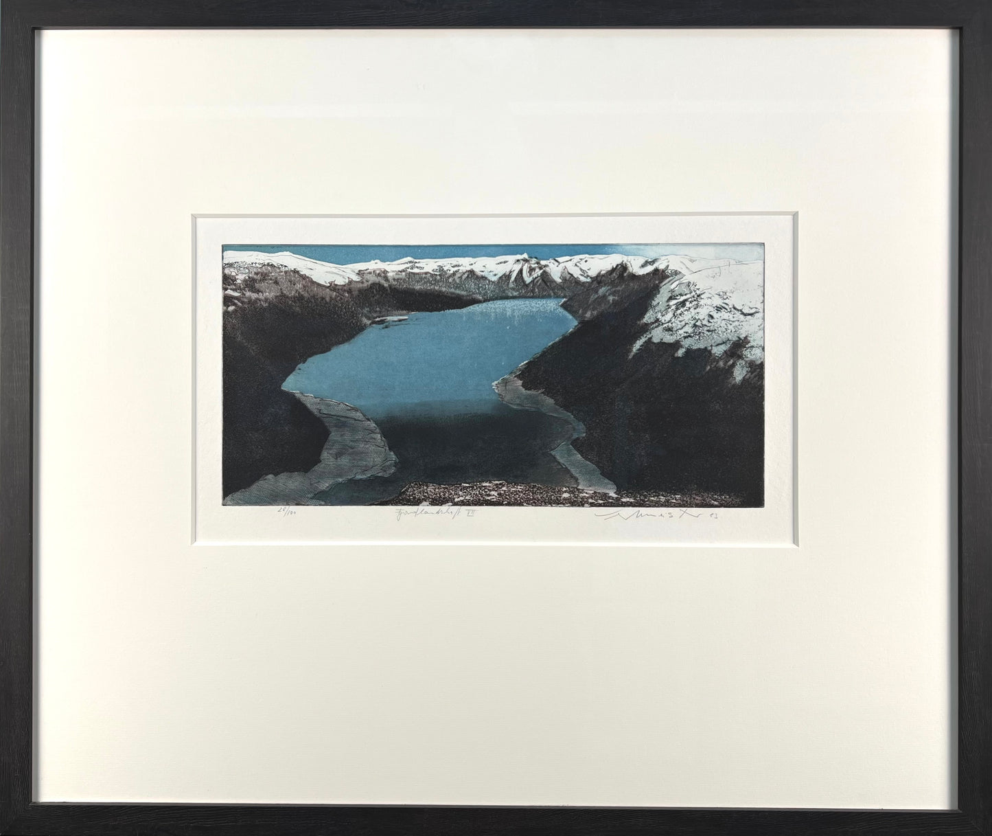 Werkmeister, Wolfgang, Fjordlandschaft VII, 19 x 38,7cm, 28/100, Radierung, 1983