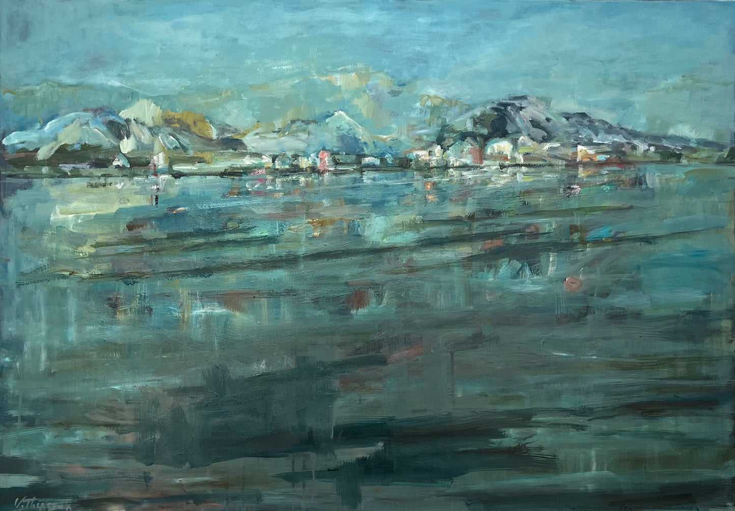 Thiessen, Vivien, Fjord (Tagesanbruch), 70 x 100cm, Ölgemälde