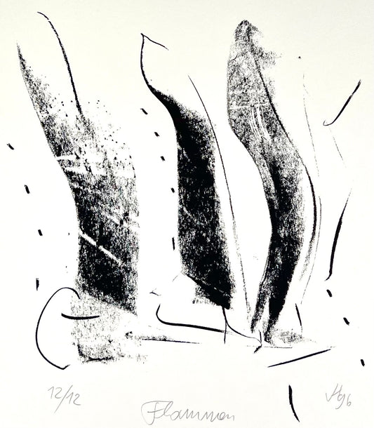 Hofmann, Veit, Flammen, 25 x 25cm, 12 /12, Siebdruck, 1996