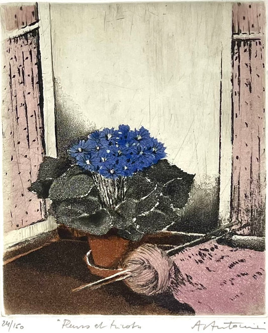 Antonini, Fleurs et tricote, 16,2 x 13,7cm, 24/150, Radierung