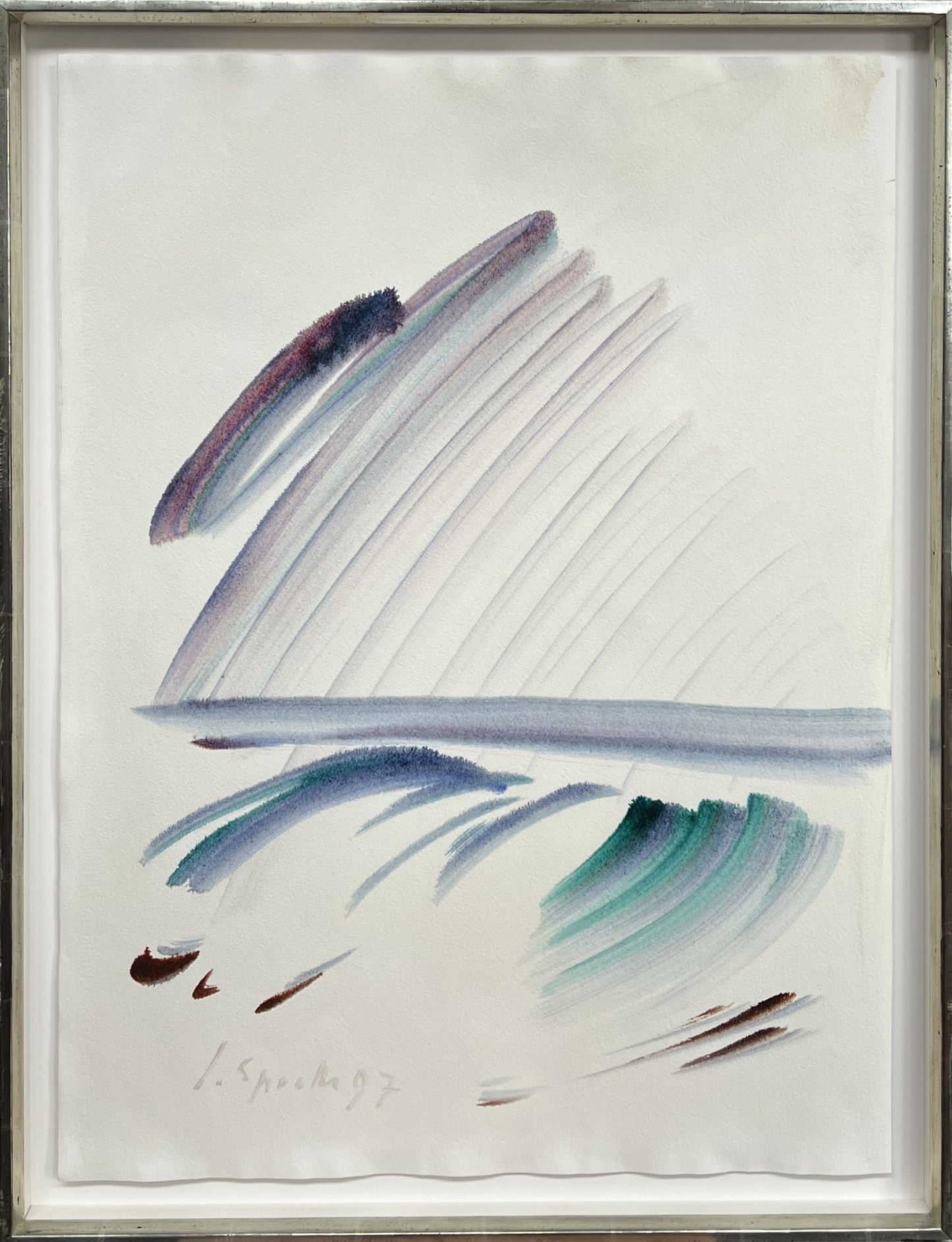 Sprotte, Siegward, Fließendes Geschehen, Gouache auf Fabriano, 75,5 x 56,2 cm