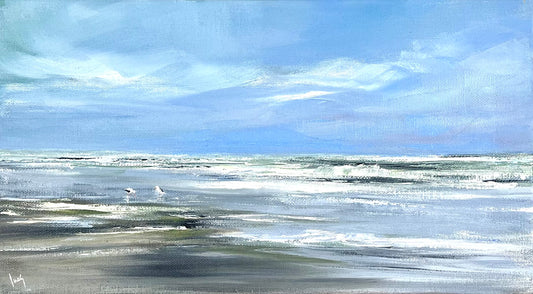 Ramm, Ines, Flutsaum, 24 x 45cm, Ölgemälde