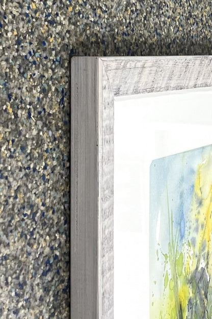 Dreyer, Karin, Friesenhaus unter Bäumen, 36 x 46 cm, Aquarell auf Bütten, 1995