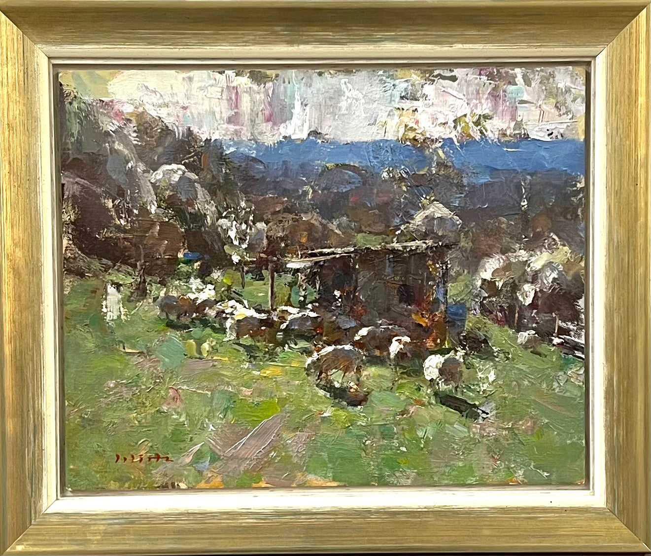 Wirtz, Björn, Frühling bei den Schafen, 24 x 30cm, Ölgemälde