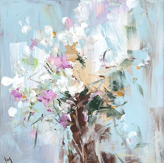 Ramm, Ines, Frühlingsblüten, 20 x 20cm, Acrylgemälde