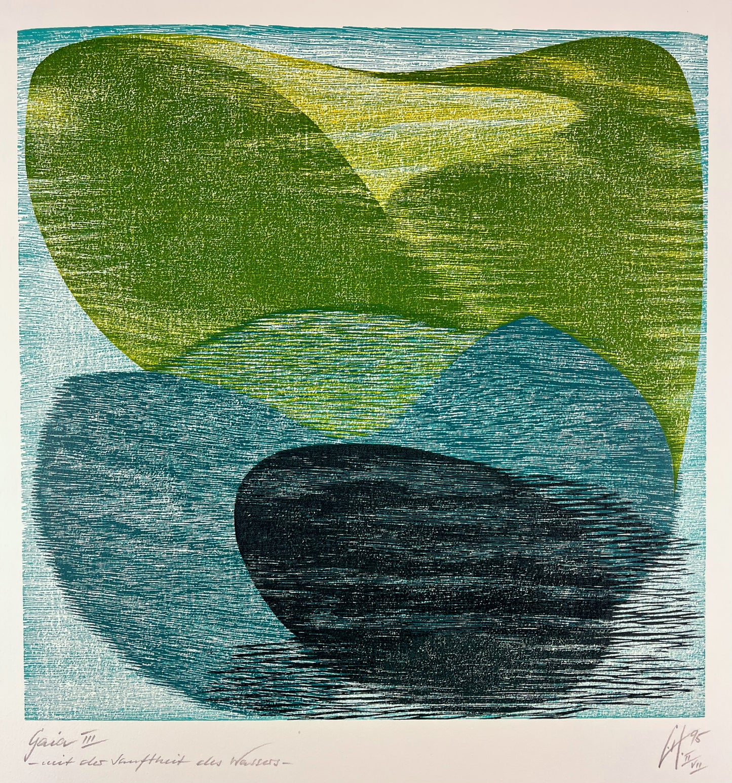 Hermanns, Gerhard, Gaia III, 38 x 38cm, II/VII, Holzschnitt, 1995