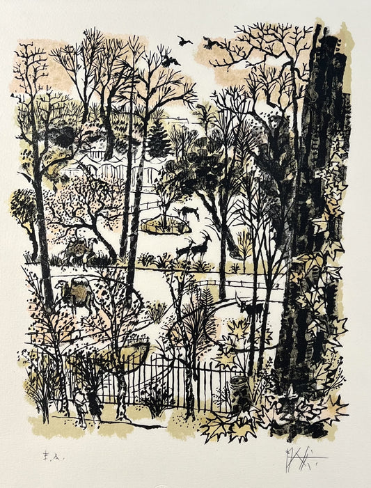 Piatti, Celestino, Garten, 47 x 36,5cm, e.a., Lithografie