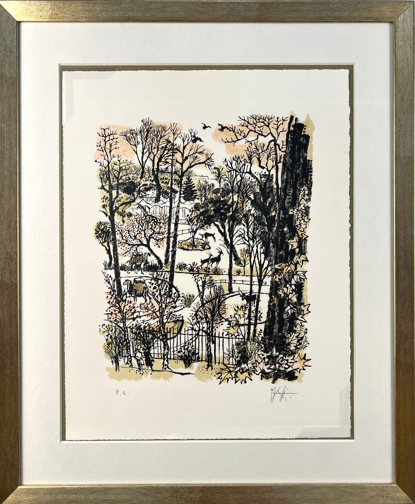 Piatti, Celestino, Garten, 47 x 36,5cm, e.a., Lithografie