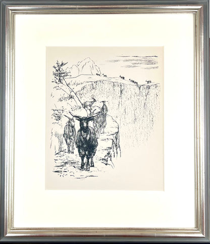 Gaul, Alfred, Ziegen, 29 x 24cm, Lithografie