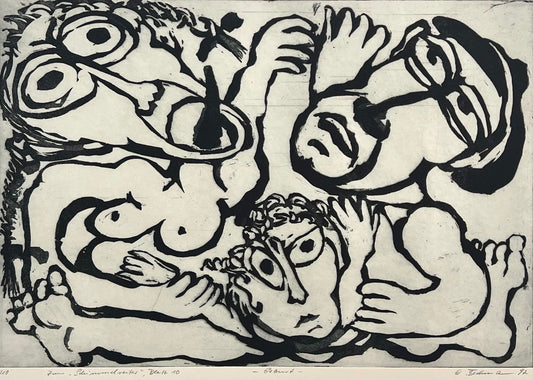 Beckmann, Otto, Geburt, 38,5 x 56cm, 1/10, Radierung, Blatt 10 aus der Schimmelreiter-Mappe