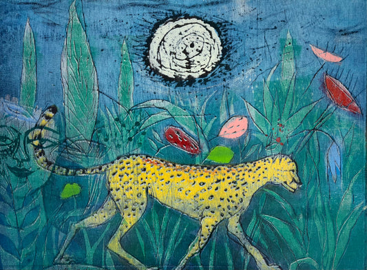 Mott-Dreizler, Gisela, Gepard, 48 x 64,5cm, 65/48, Linolschnitt