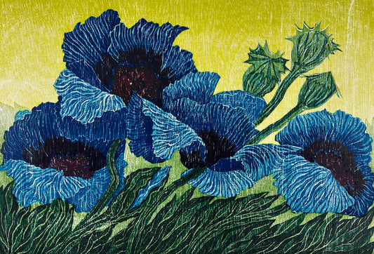 Hermanns, Gerhard, Schlafmohn, 34 x 50cm, Holzschnitt, 2003