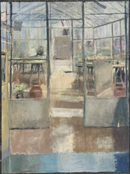 Feyen, Harald, Glashaus - Schloßgärtnerei, 80 x 60cm, Ölgemälde