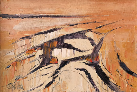 Tegtmeier, Claus, Golden Beachlines II, 20 x 30cm, Öl auf Leinwand