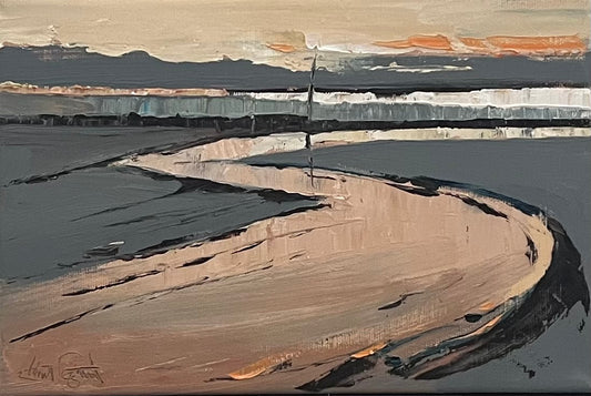 Tegtmeier, Claus, Golden Beachlines VI, 20 x 30cm, Öl auf Leinwand