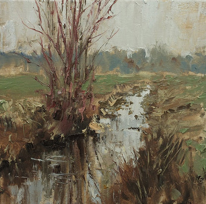 Meinel, Mathias, Graben, 30 x 30cm, Öl auf Leinw., 2026